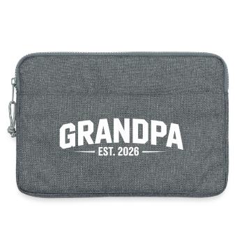 Opa 2026 T-Shirt – Werdender Großvater - Laptoptasche 13" - Grau meliert - Vorne