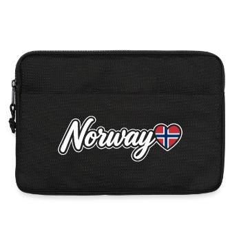 Norwegisches Drehbuch mit Flag Heart Fan Patriotisch - Laptoptasche 13" - Schwarz - Vorne