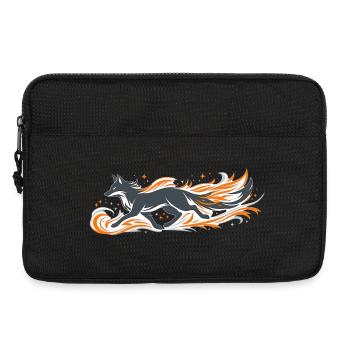 Renard enflammé en vol de feu - Sacoche pour ordinateur portable 13 pouces - noir - Devant