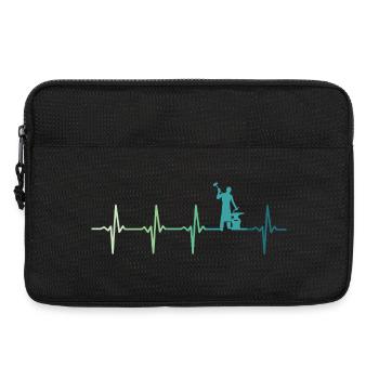 blacksmith hammer heartbeat metalworker - Laptop bag 13" - black - Front