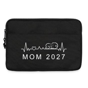 Annonce de grossesse sur le battement de cœur du bébé 2027 - Sacoche pour ordinateur portable 13 pouces - noir - Devant