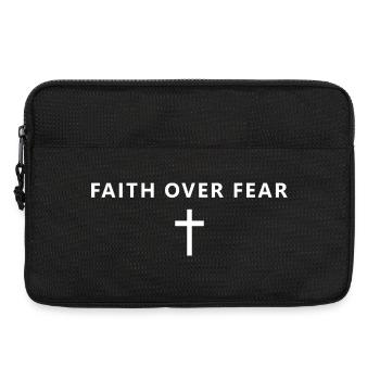 Faith Over Fear Minimalist Faith Jesus Christian - Laptop bag 13" - black - Front