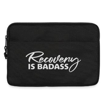Recovery Is Badass Logo, citation de rétablissement motivant - Sacoche pour ordinateur portable 13 pouces - noir - Devant