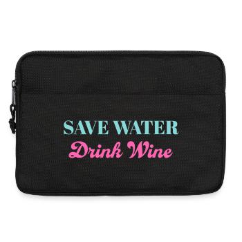 Économiser l’eau boire le vin - Sacoche pour ordinateur portable 13 pouces - noir - Devant