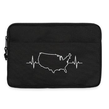 USA Karte Herzschlag - Laptoptasche 13" - Schwarz - Vorne