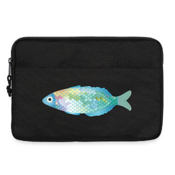Der farbenfrohe Fisch erstrahlt in zarten Farben - Laptoptasche 13" - Schwarz - Vorne