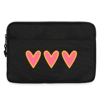 CŒUR. CŒURS. SAINT VALENTIN. LOVE. AMOUR. NOËL - Sacoche pour ordinateur portable 13 pouces - noir - Devant