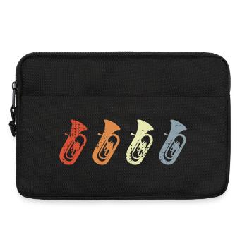 Vintage Tuba Skizze - Laptoptasche 13" - Schwarz - Vorne
