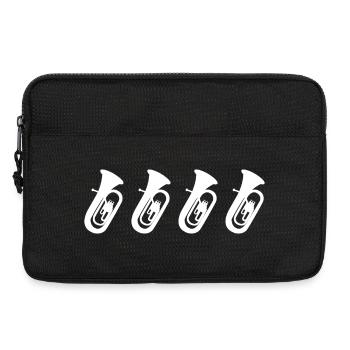 Tuba Drawing - Laptop bag 13" - black - Front