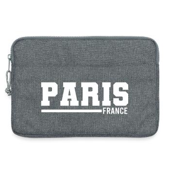 Paris | France - Sacoche pour ordinateur portable 13 pouces - gris chiné - Devant