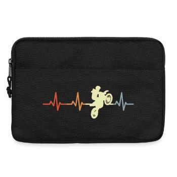 Motocross Rider Heart Rate Vintage - Laptop bag 13" - black - Front