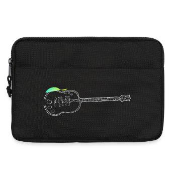 White Guitar Outline with Heart Motif - Laptop bag 13" - black - Front