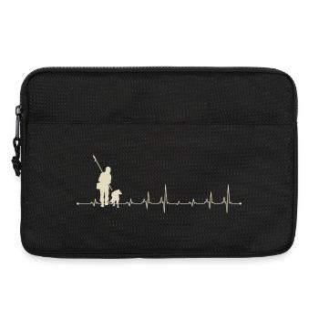 Battements de cœur avec une silhouette de chien - Sacoche pour ordinateur portable 13 pouces - noir - Devant
