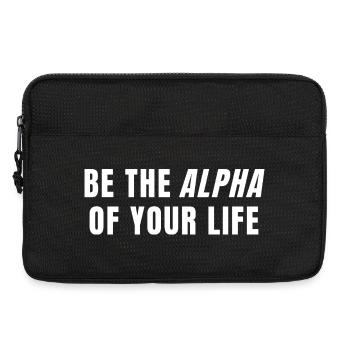 Sei das Alpha deines Lebens Power Mindset Zitat - Laptoptasche 13" - Schwarz - Vorne