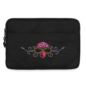 Lotus Ornament mit Yin und Yang Symbol  - Laptoptasche 13" - Schwarz - Vorne