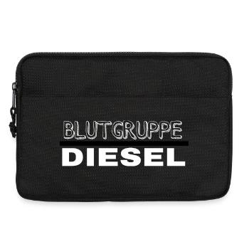 Blutgruppe Diesel Design auf Kleidung - Laptoptasche 13" - Schwarz - Vorne