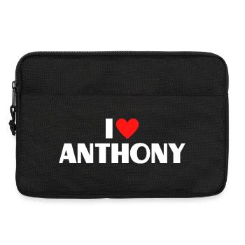 I love Anthony Rotes Herz Romantischer Name Fan - Laptoptasche 13" - Schwarz - Vorne