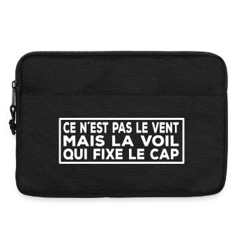 French Sail Quote – Voile & Vent - Laptop bag 13" - black - Front