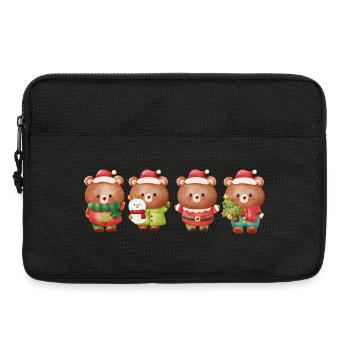 Festliches Weihnachtsbären-Quartett - Laptoptasche 13" - Schwarz - Vorne