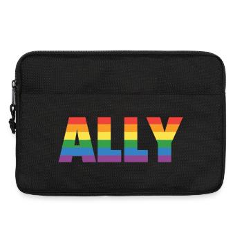 ALLY – Design arc-en-ciel pour les partisans LGBTQ+ - Sacoche pour ordinateur portable 13 pouces - noir - Devant