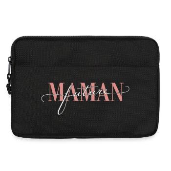 Mom-to-be design minimalist elegant pregnancy - Laptop bag 13" - black - Front