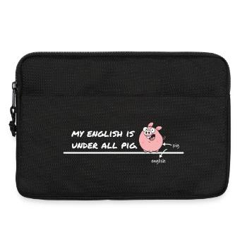 My English Is Under All Pig – Denglisch Spruch - Laptop bag 13" - black - Front