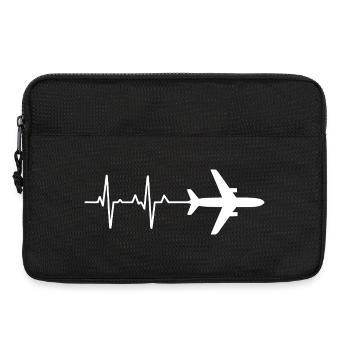 Modèle de battement de cœur d’avion - Sacoche pour ordinateur portable 13 pouces - noir - Devant