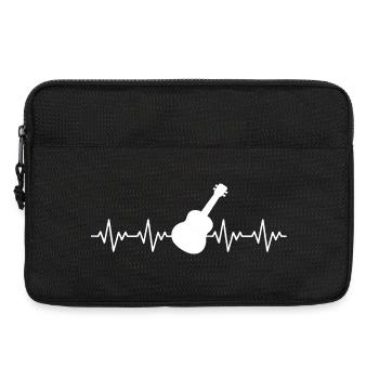 Guitare, rock, ECG, battement cardiaque - Sacoche pour ordinateur portable 13 pouces - noir - Devant