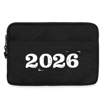 2026 Jahr Jahreszahl - Laptoptasche 13" - Schwarz - Vorne