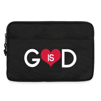 God Is Love Heart – Minimalistischer christlicher Geist - Laptoptasche 13" - Schwarz - Vorne