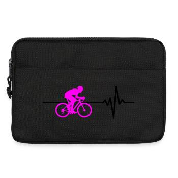 ROAD BIKE RIDING BIKE HEARTBEAT PINK BIKE - Laptop bag 13" - black - Front