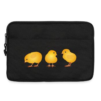 Poussin – Motif mignon du printemps et de Pâques - Sacoche pour ordinateur portable 13 pouces - noir - Devant