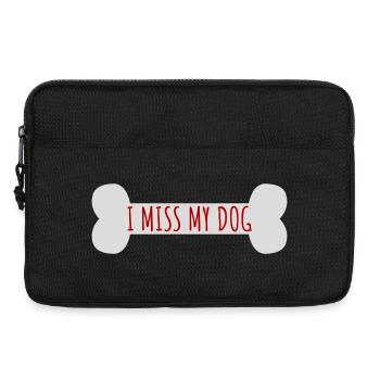 I Miss My Dog Dog Lover Dogs Love Joke Logo - Laptop bag 13" - black - Front