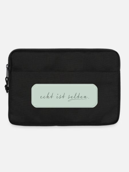 echt ist selten – minimalistische Typografie - Laptoptasche 13" - Schwarz