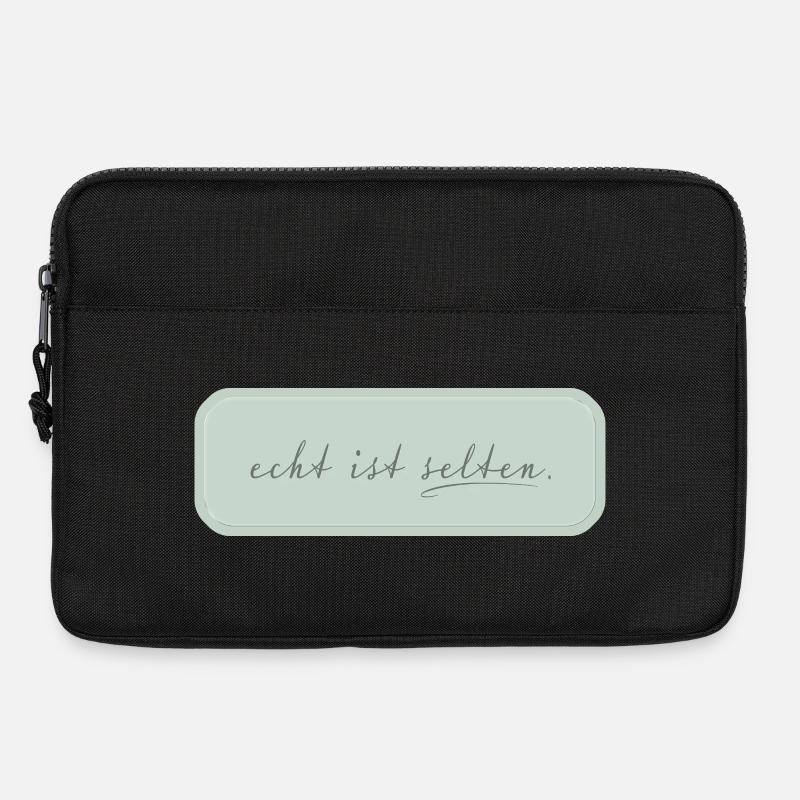 echt ist selten – minimalistische Typografie - Laptoptasche 13" - Schwarz