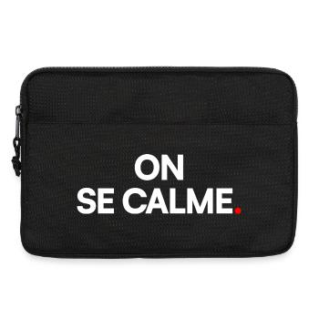ON SE CALME | Expression humour minimaliste - Sacoche pour ordinateur portable 13 pouces - noir - Devant