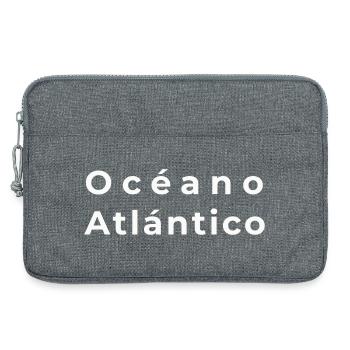 Océan Atlantique Typographie Marine - Sacoche pour ordinateur portable 13 pouces - gris chiné - Devant