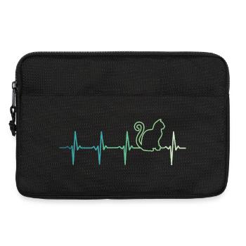 Katze Herzschlag Katzen - Laptoptasche 13" - Schwarz - Vorne