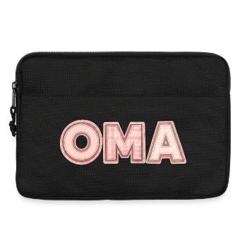 Oma Retro Schriftzug Geschenk Idee Patchwork - Laptoptasche 13" - Schwarz - Vorne