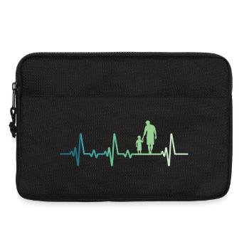 Père et fils battement de coeur cadeau papa fils - Sacoche pour ordinateur portable 13 pouces - noir - Devant