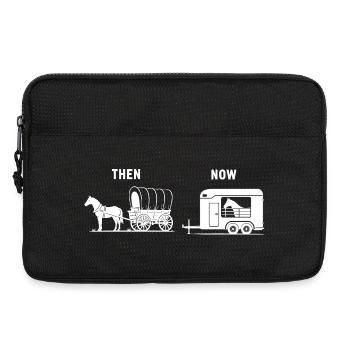 Lustiges Pferd Kutsche Meme Reiten Bauernhof - Laptoptasche 13" - Schwarz - Vorne