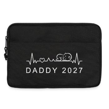 Future Daddy 2027 Heartbeat Announcement Pregnancy - Laptop bag 13" - black - Front