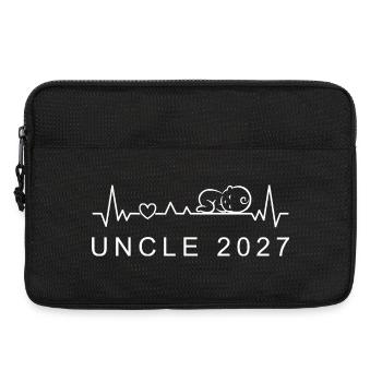 Onkel 2027 Baby Heartbeat Schwangerschaftsankündigung - Laptoptasche 13" - Schwarz - Vorne
