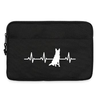 Schäferhund EKG Herzlinie - Laptoptasche 13" - Schwarz - Vorne