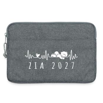 Zia 2027 Battito Cardiaco Annuncio Gravidanza - Sacoche pour ordinateur portable 13 pouces - gris chiné - Devant