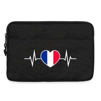 Frankreich Herzschlag EKG Liebe Herz Frankreichfan - Laptoptasche 13" - Schwarz - Vorne