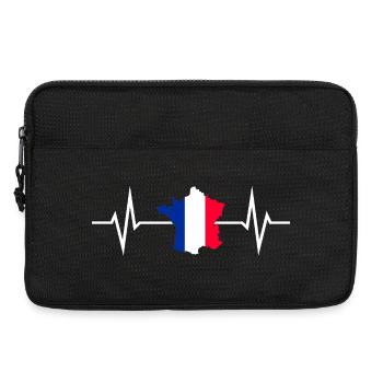 Frankreich-Liebe Landesumriss Kontur Herzschlag - Laptoptasche 13" - Schwarz - Vorne