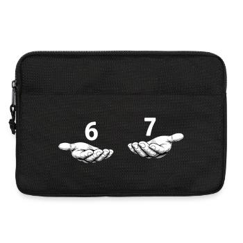 Mème des Six Sept Mains - 6 7 - Dessin des mains - Sacoche pour ordinateur portable 13 pouces - noir - Devant