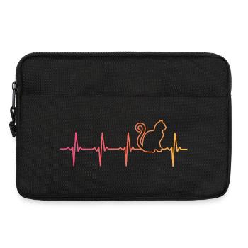 Sunset Cat Heartbeat Cats - Laptop bag 13" - black - Front