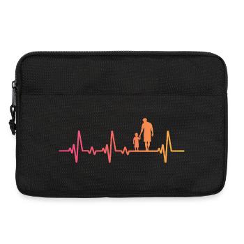 Vater und Sohn Sonnenuntergang Herzschlag Papa Sohn - Laptoptasche 13" - Schwarz - Vorne